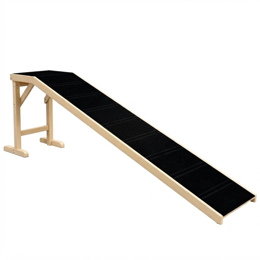 LumiPaws® Non-Slip Wooden Dog Ramp for Bed & Car⁠